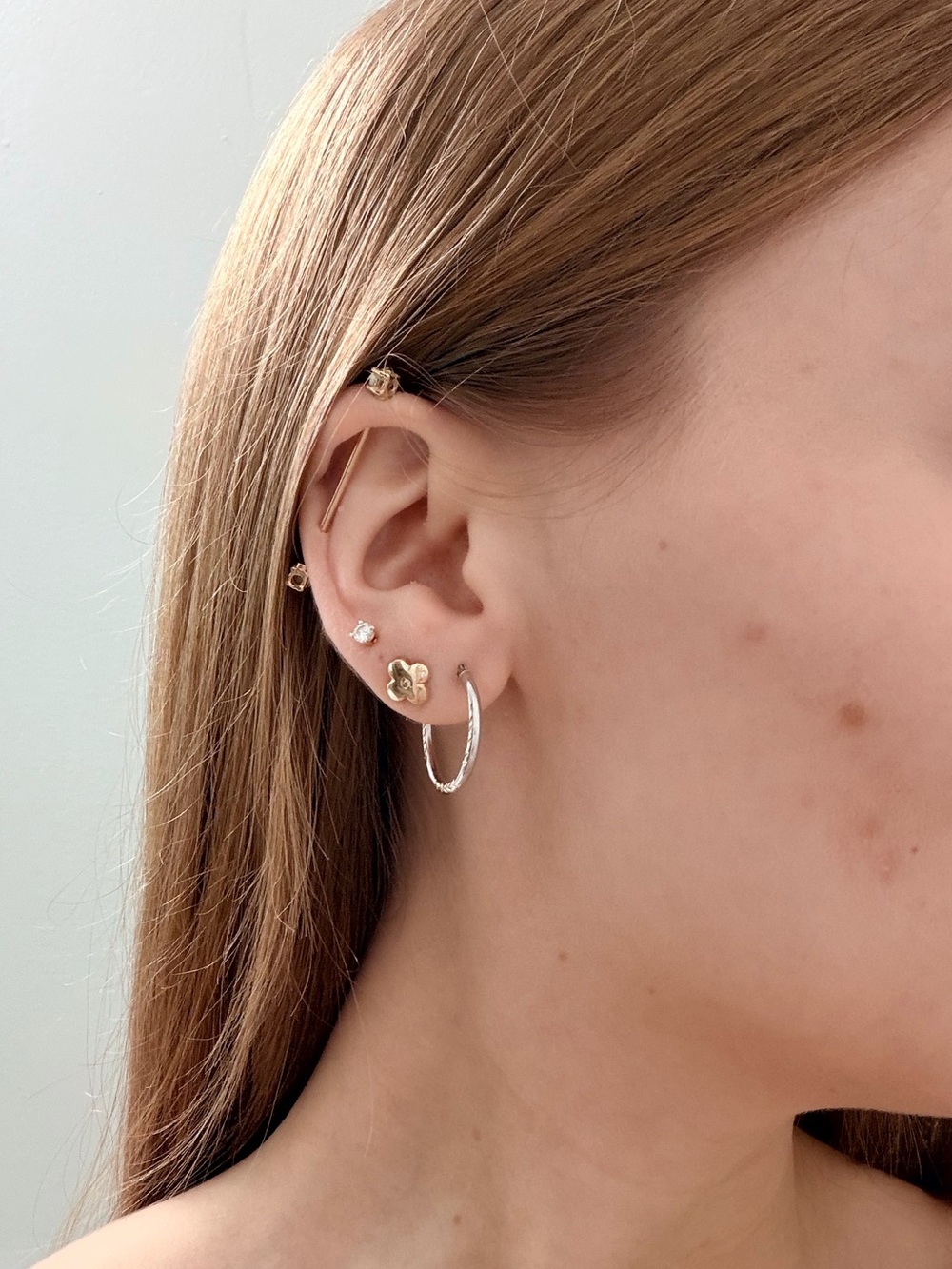 14k White Gold with Yellow Gold Engravings